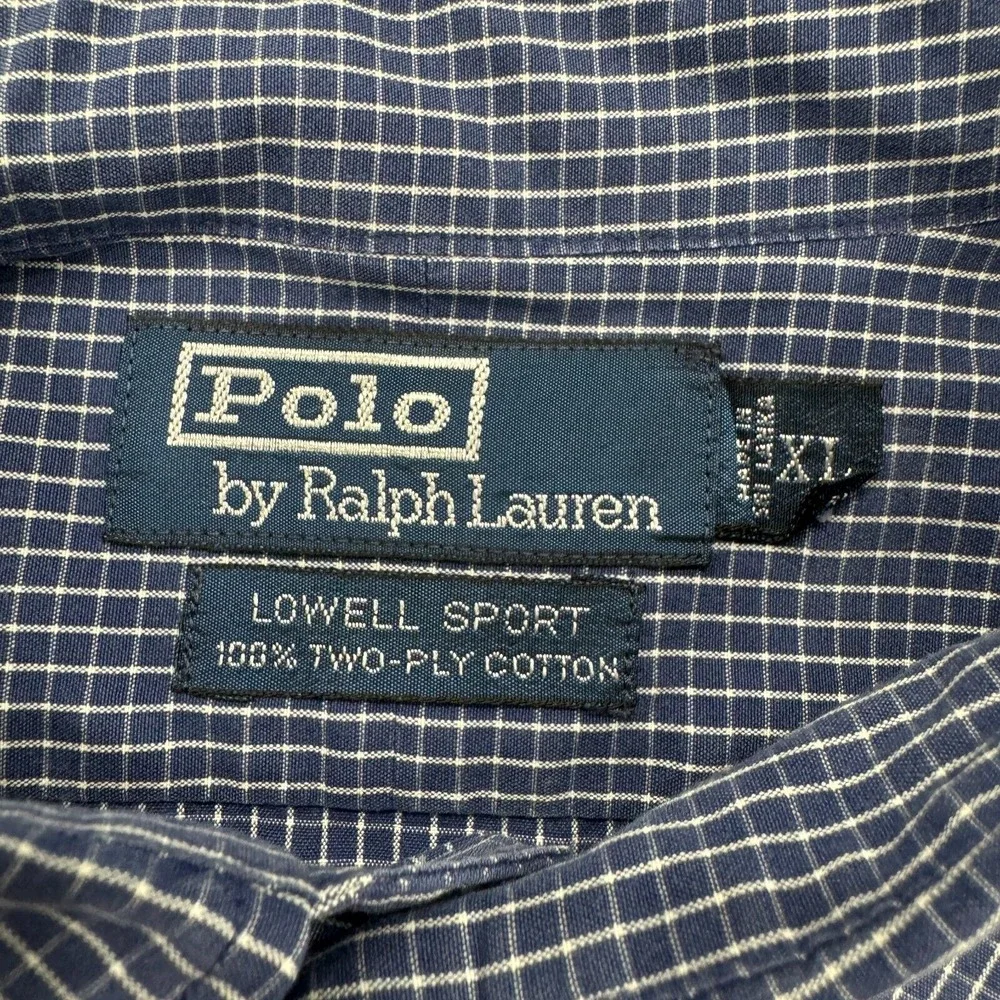 Polo Ralph Lauren Lowell‎ Sport Button Shirt XL Blue Plaid Pony Mens
